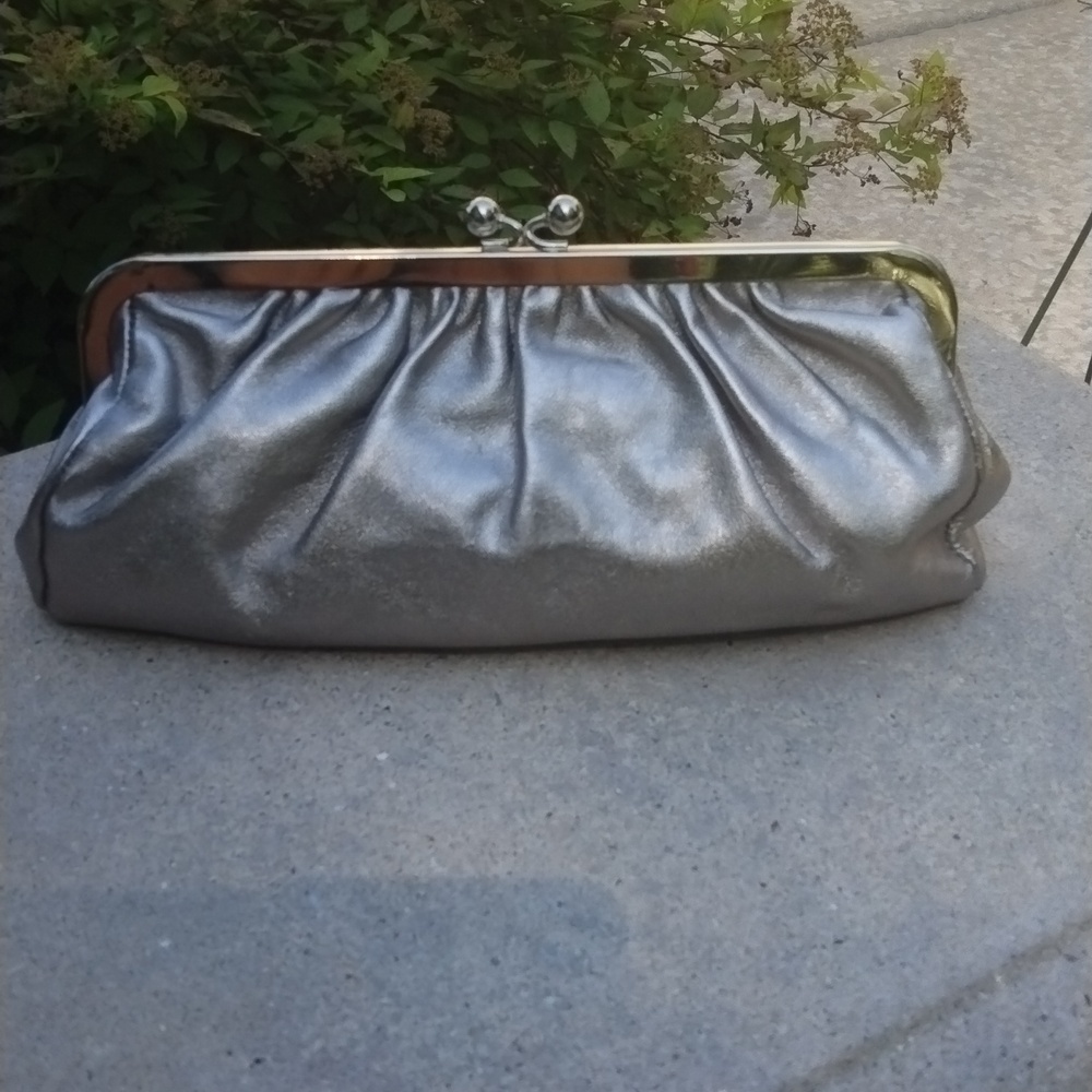 NWT Leather clutch purse EXPRESS, taupe pearl